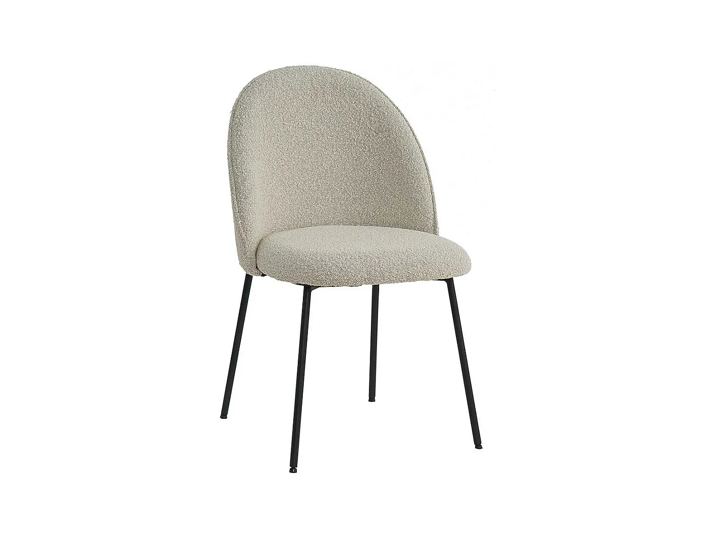 Polsterstuhl Esstischstuhl aus Boucle Stoff in Beigegrau (2er Set)