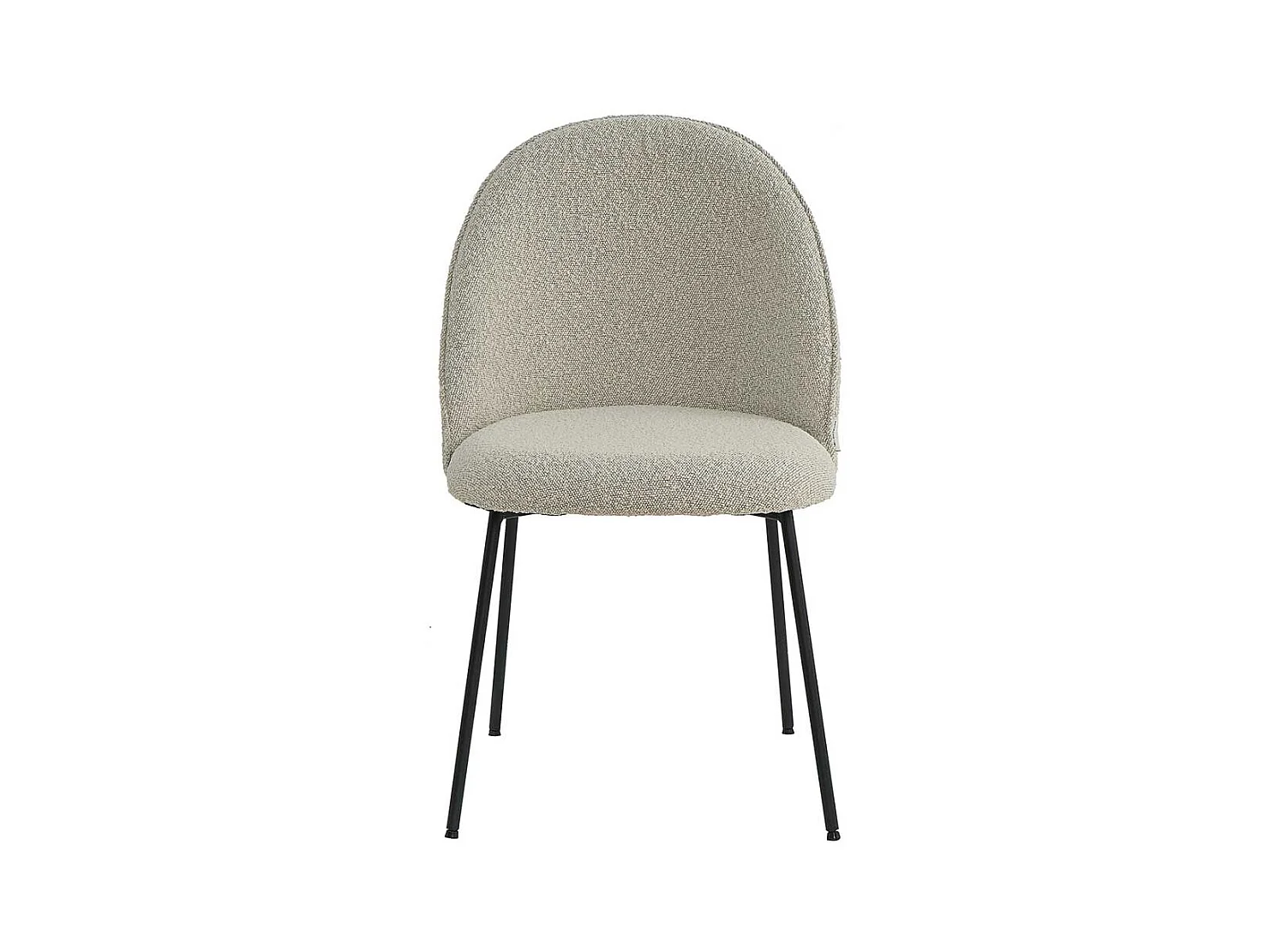 Polsterstuhl Esstischstuhl aus Boucle Stoff in Beigegrau (2er Set)