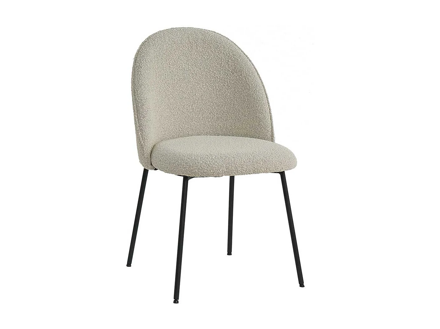 Polsterstuhl Esstischstuhl aus Boucle Stoff in Beigegrau (2er Set)