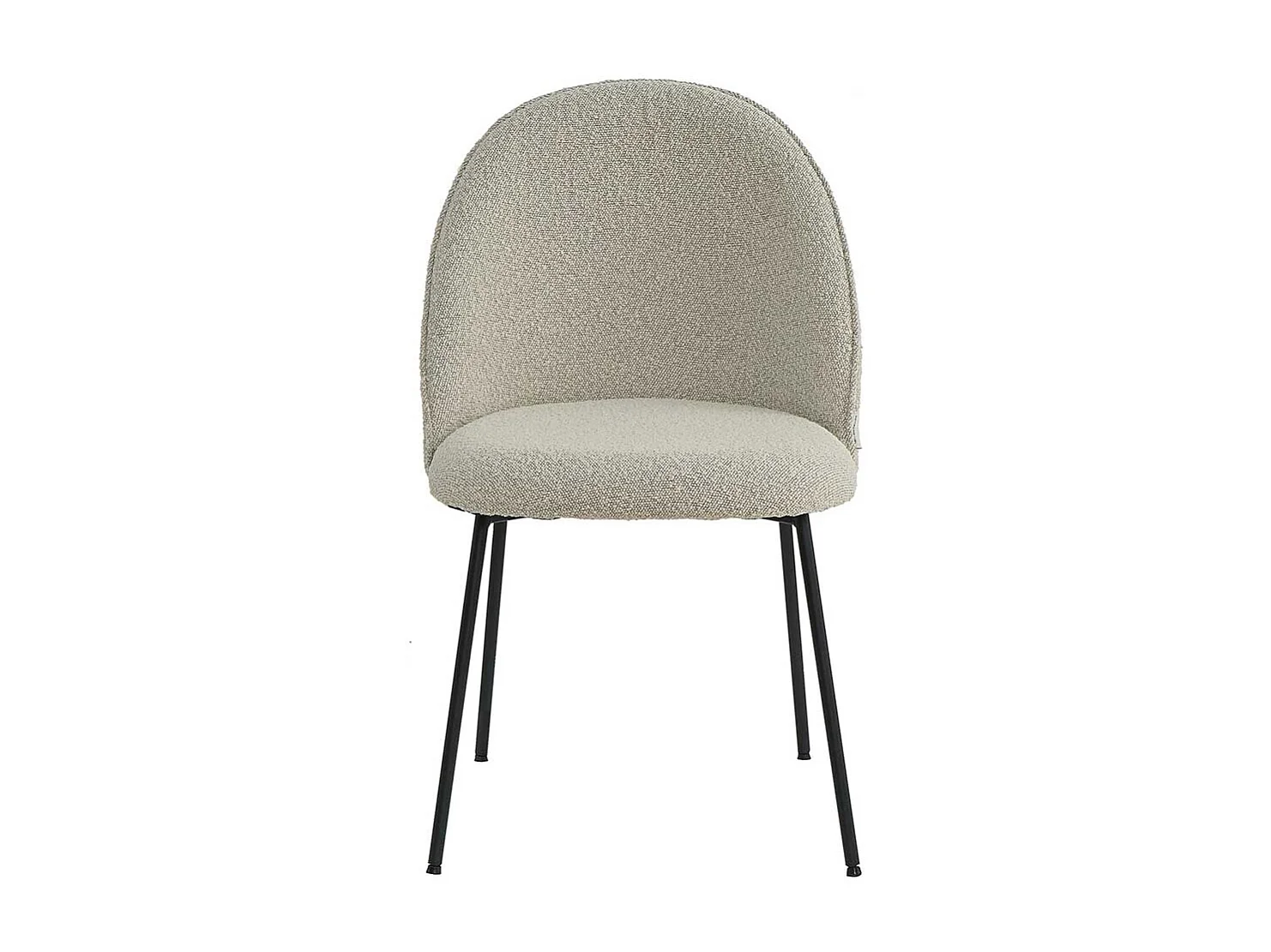 Polsterstuhl Esstischstuhl aus Boucle Stoff in Beigegrau (2er Set)