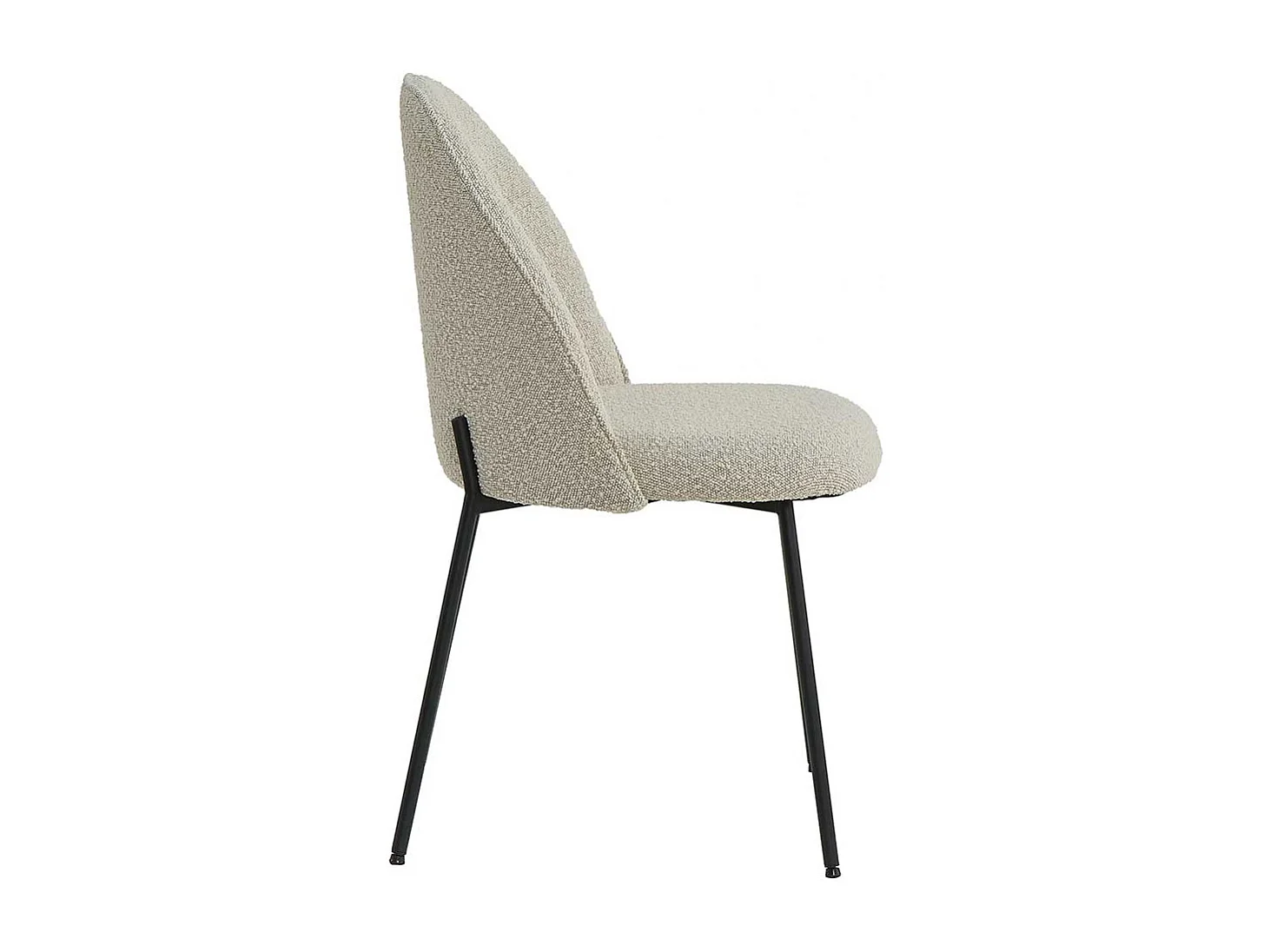 Polsterstuhl Esstischstuhl aus Boucle Stoff in Beigegrau (2er Set)