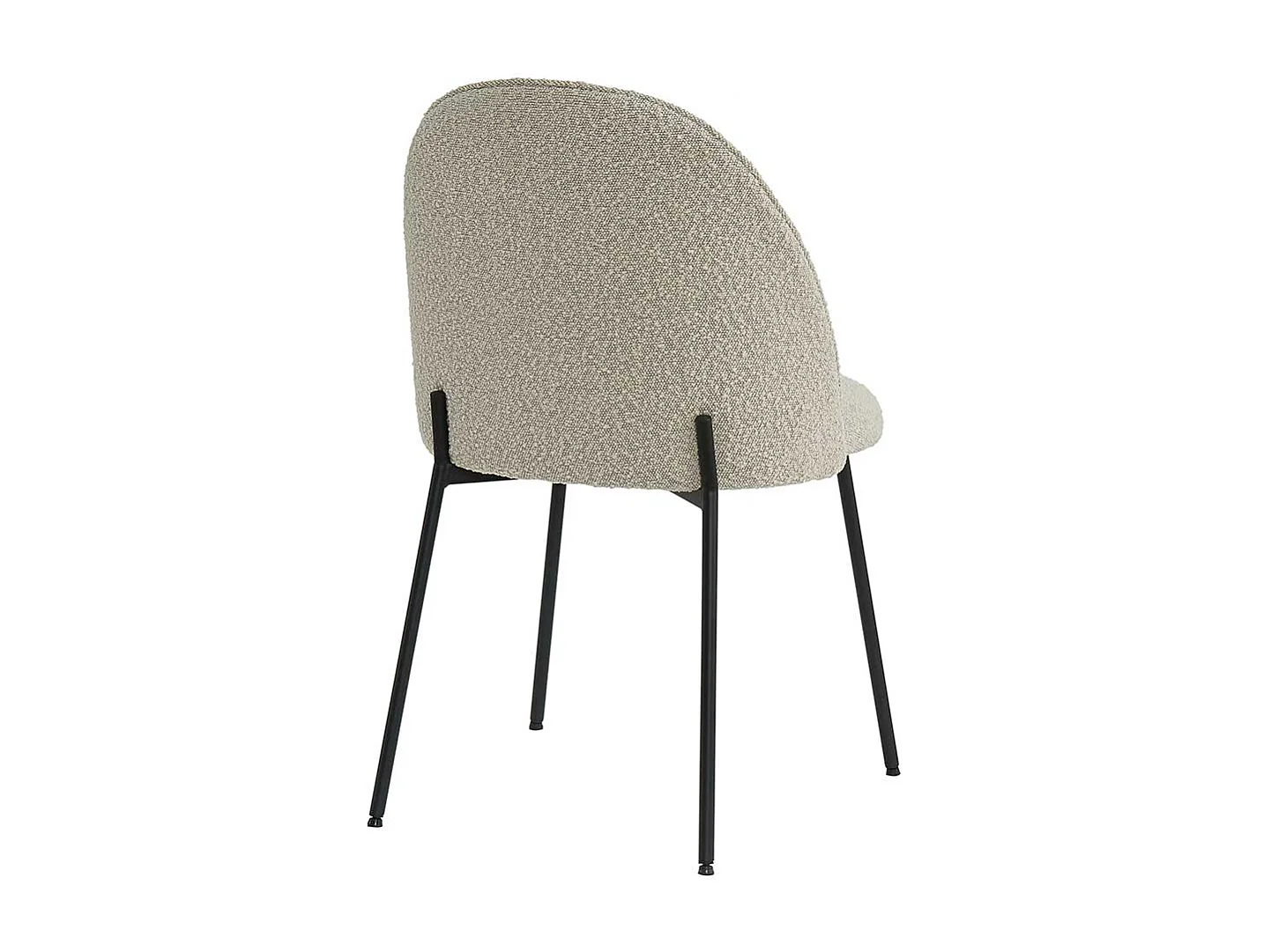 Polsterstuhl Esstischstuhl aus Boucle Stoff in Beigegrau (2er Set)