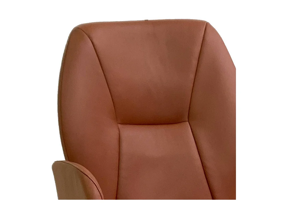 Polsterstuhl Esszimmerstuhl in Cognac Braun mit Armlehnen