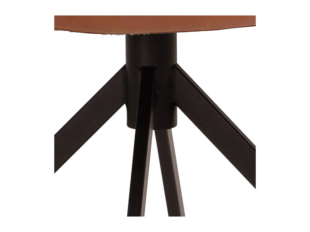 Polsterstuhl Esszimmerstuhl in Cognac Braun mit Armlehnen