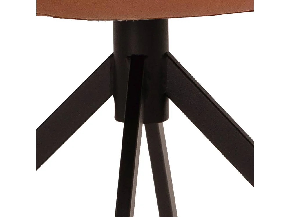 Polsterstuhl Esszimmerstuhl in Cognac Braun mit Armlehnen