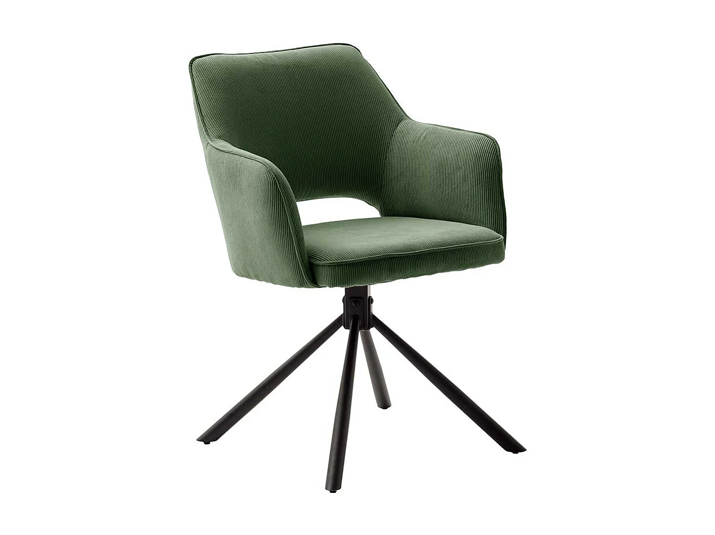 Drehstuhl mit Armlehnen gepolstert (2er Set)