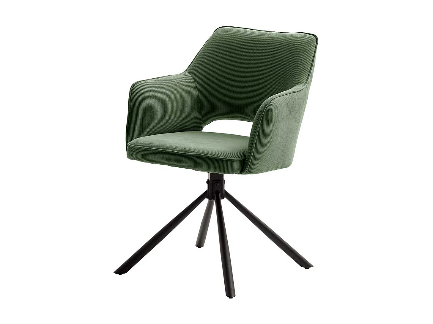 Drehstuhl mit Armlehnen gepolstert (2er Set)