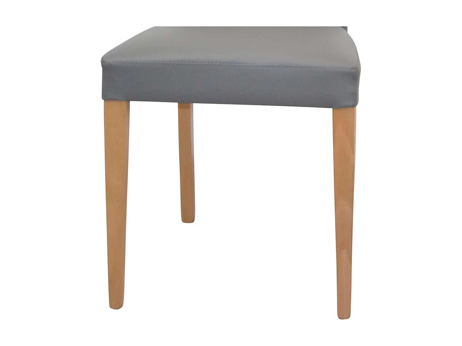 Polsterstuhl Hochlehner in Grau und Eichefarben Kunstleder Bezug (2er Set)