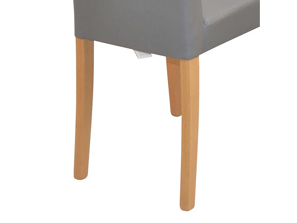 Polsterstuhl Hochlehner in Grau und Eichefarben Kunstleder Bezug (2er Set)