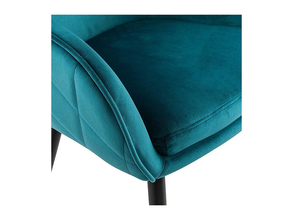 Samt Armlehnenstühle in Türkis Retrostil