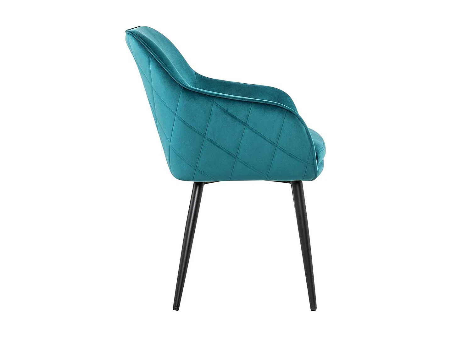 Samt Armlehnenstühle in Türkis Retrostil
