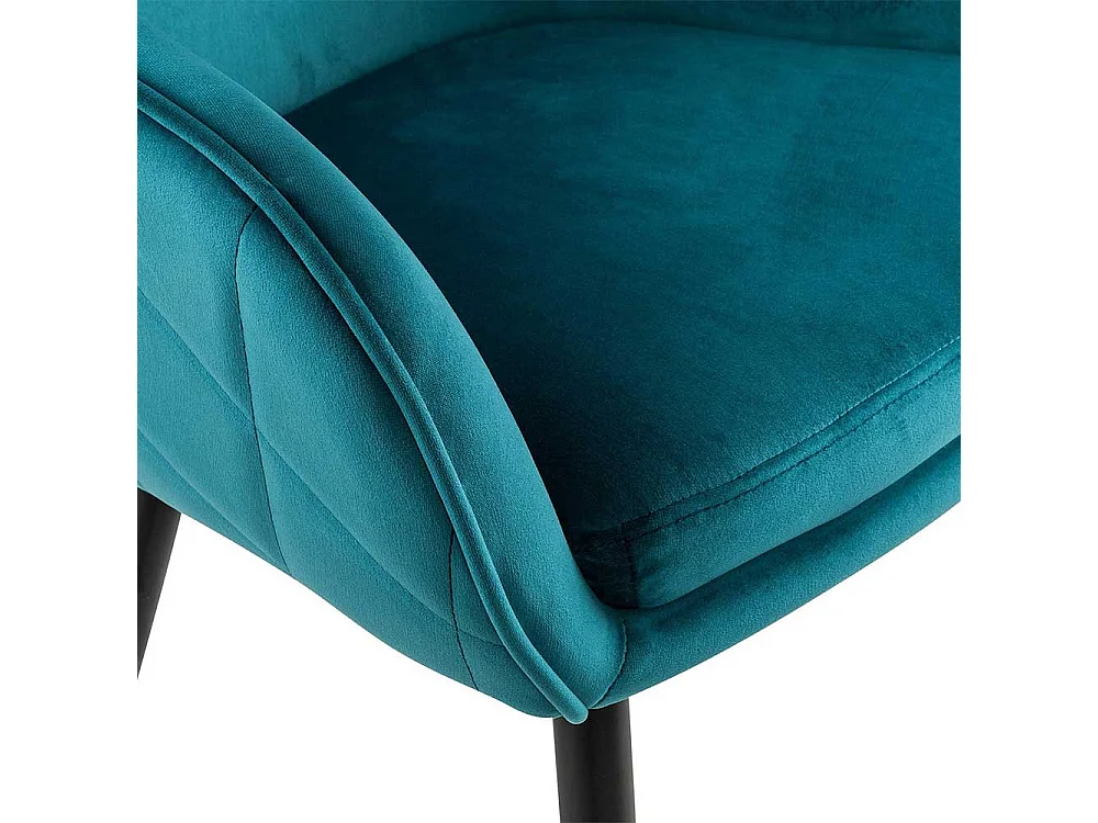 Samt Armlehnenstühle in Türkis Retrostil