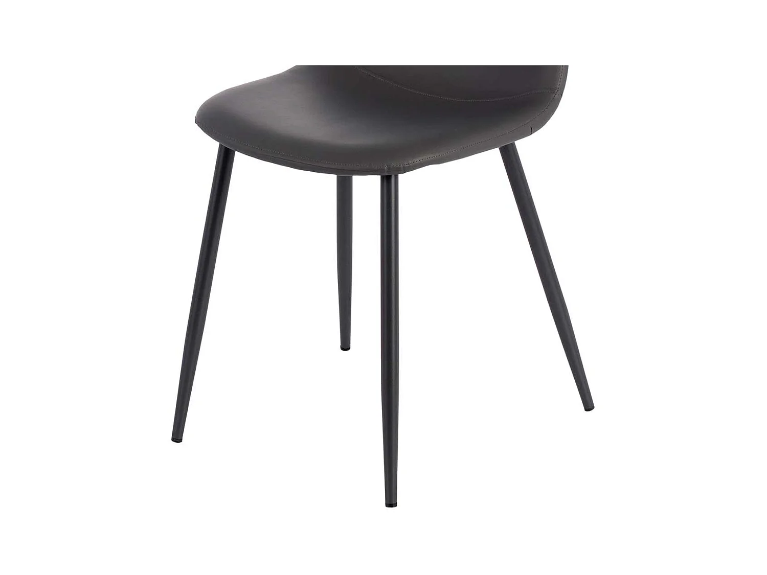 Küchenstühle in Dunkelgrau Kunstleder modern (4er Set)