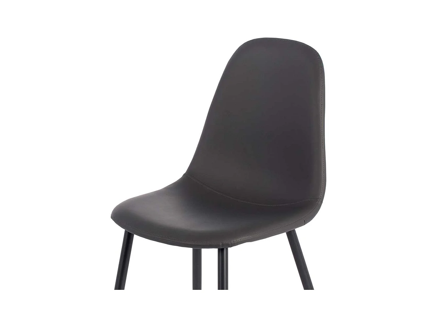 Küchenstühle in Dunkelgrau Kunstleder modern (4er Set)