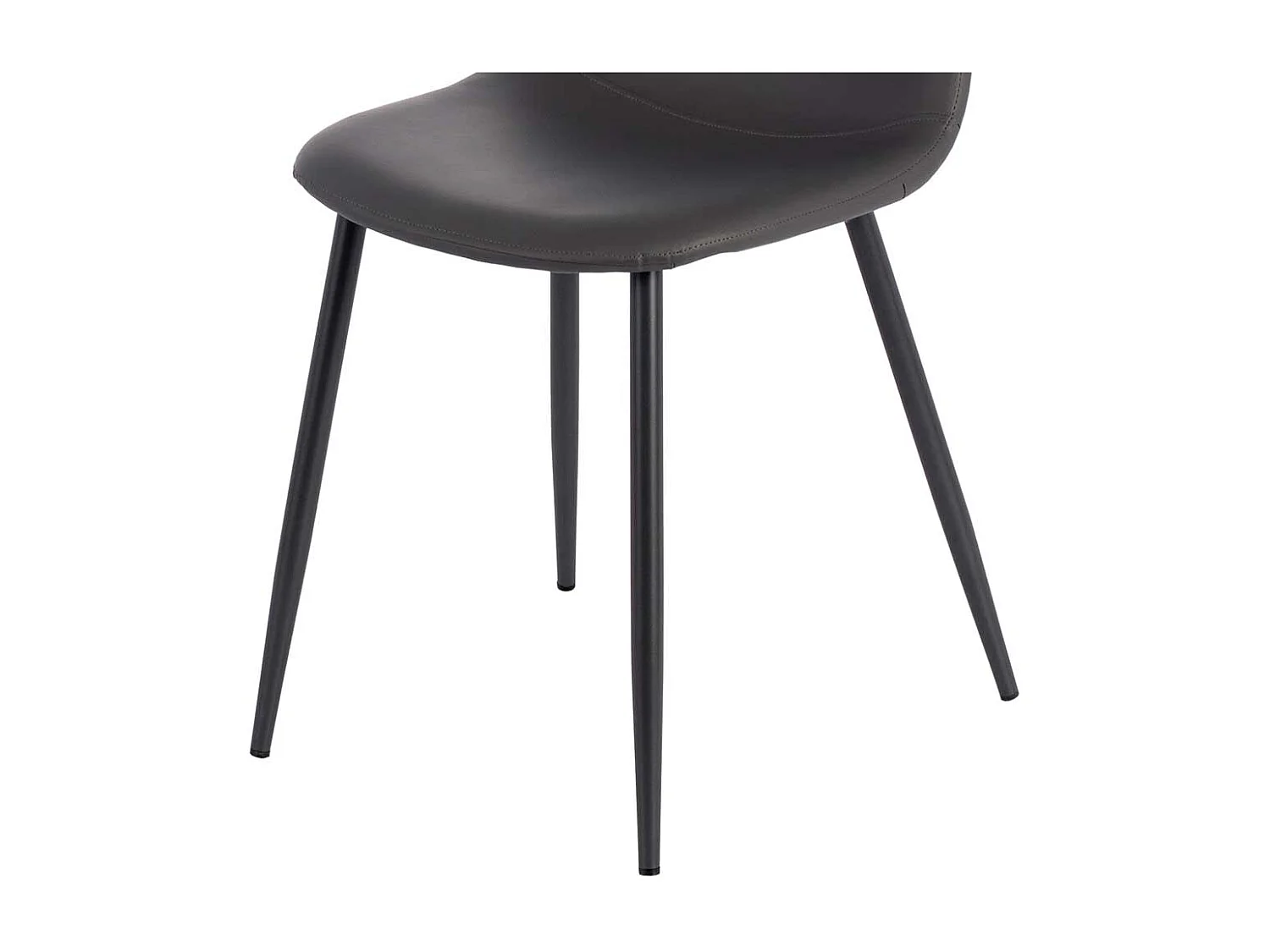 Küchenstühle in Dunkelgrau Kunstleder modern (4er Set)