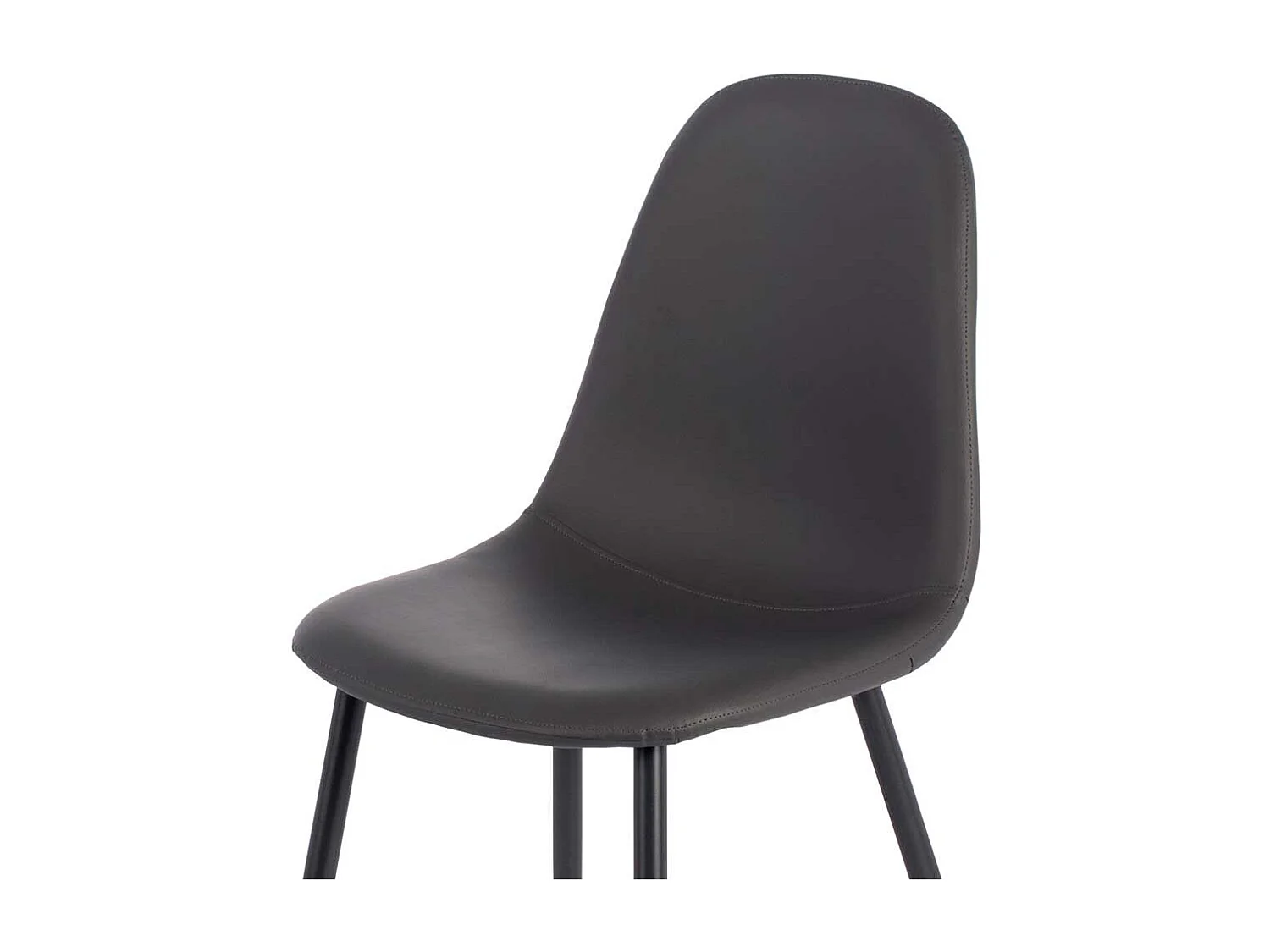 Küchenstühle in Dunkelgrau Kunstleder modern (4er Set)