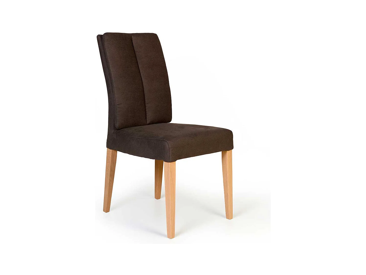 Microfaser Stuhl in Dunkelbraun Gestell aus Eiche Massivholz
