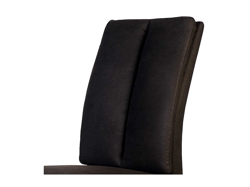 Microfaser Stuhl in Dunkelbraun Gestell aus Eiche Massivholz