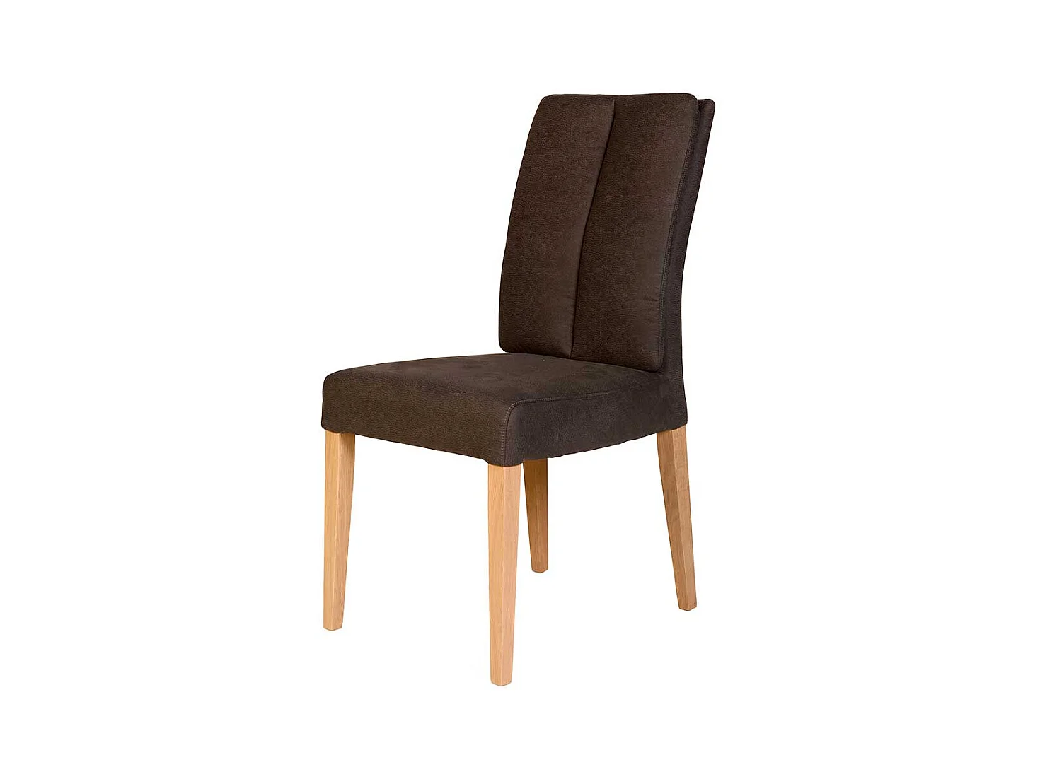 Microfaser Stuhl in Dunkelbraun Gestell aus Eiche Massivholz