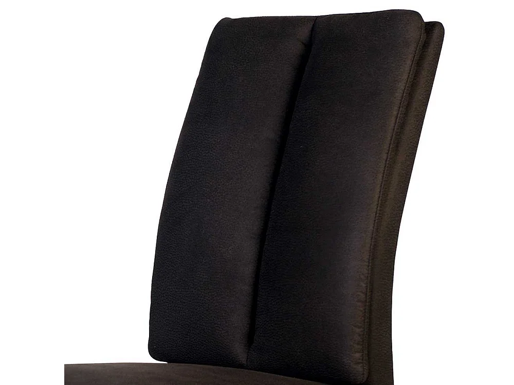 Microfaser Stuhl in Dunkelbraun Gestell aus Eiche Massivholz (2er Set)