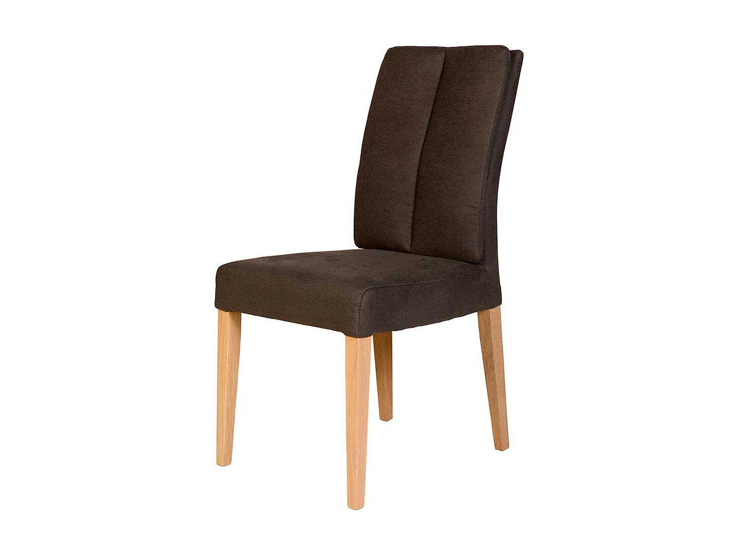 Microfaser Stuhl in Dunkelbraun Gestell aus Eiche Massivholz (2er Set)
