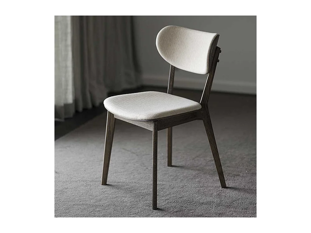 Retro Esstischstühle in Eiche dunkel und Beige 46 cm Sitzhöhe (2er Set)