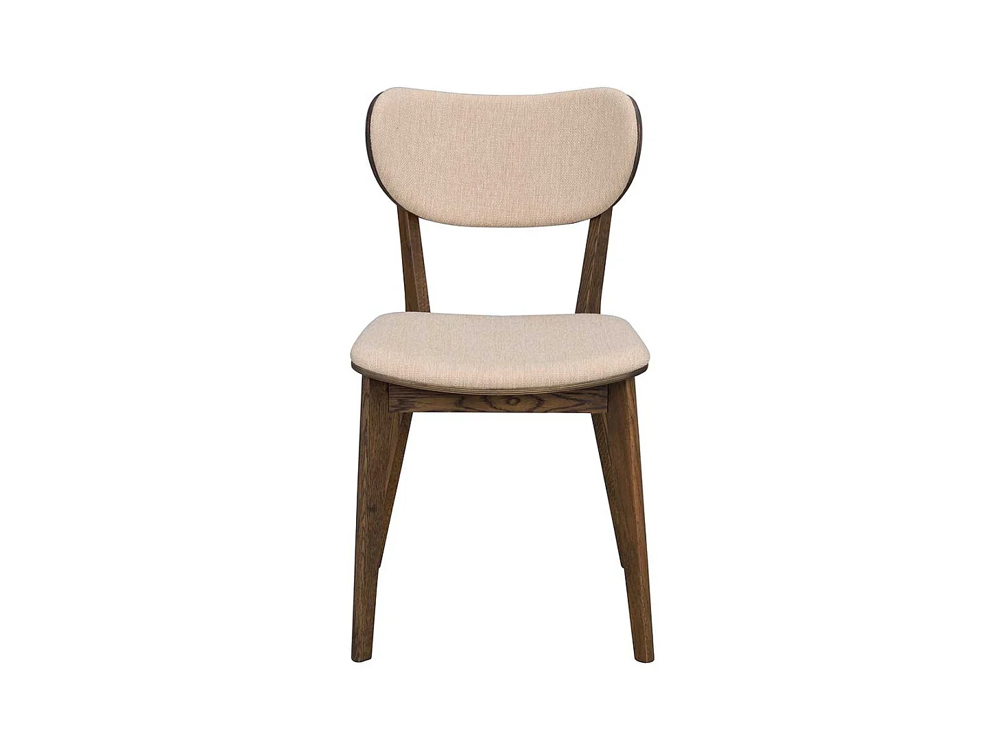 Retro Esstischstühle in Eiche dunkel und Beige 46 cm Sitzhöhe (2er Set)