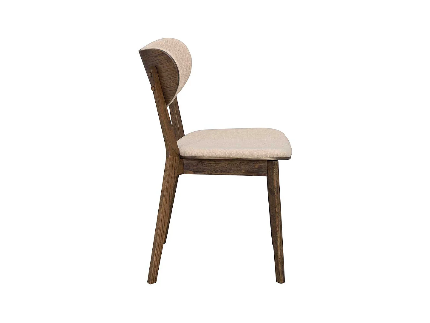 Retro Esstischstühle in Eiche dunkel und Beige 46 cm Sitzhöhe (2er Set)