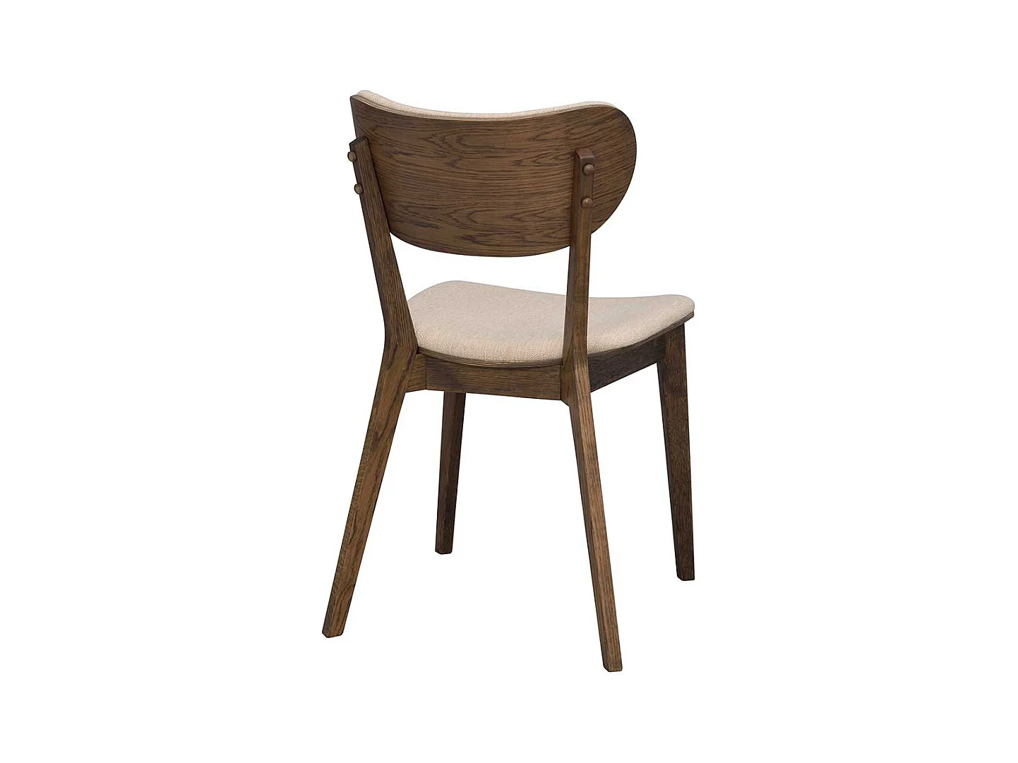 Retro Esstischstühle in Eiche dunkel und Beige 46 cm Sitzhöhe (2er Set)