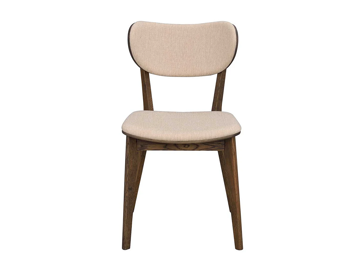 Retro Esstischstühle in Eiche dunkel und Beige 46 cm Sitzhöhe (2er Set)