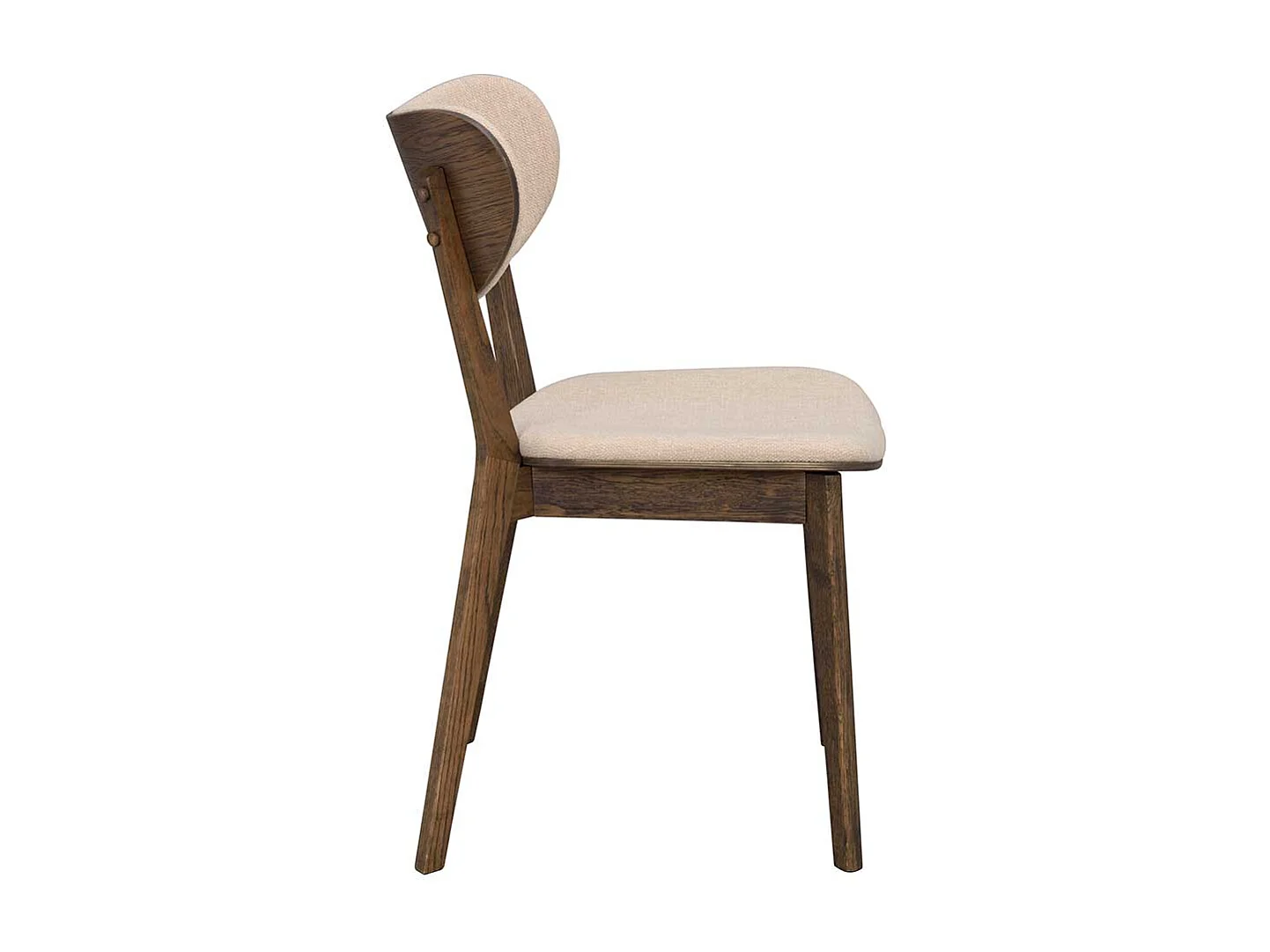 Retro Esstischstühle in Eiche dunkel und Beige 46 cm Sitzhöhe (2er Set)