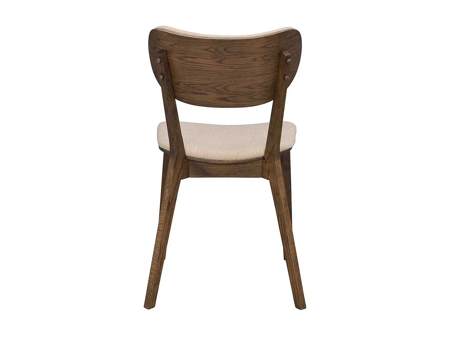 Retro Esstischstühle in Eiche dunkel und Beige 46 cm Sitzhöhe (2er Set)