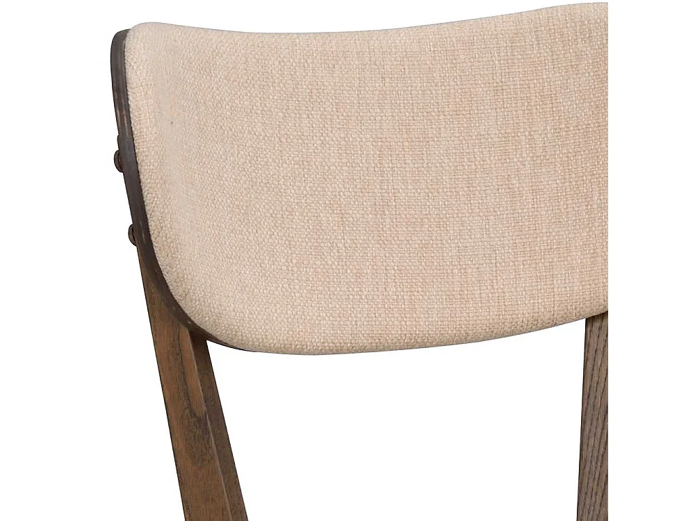 Retro Esstischstühle in Eiche dunkel und Beige 46 cm Sitzhöhe (2er Set)