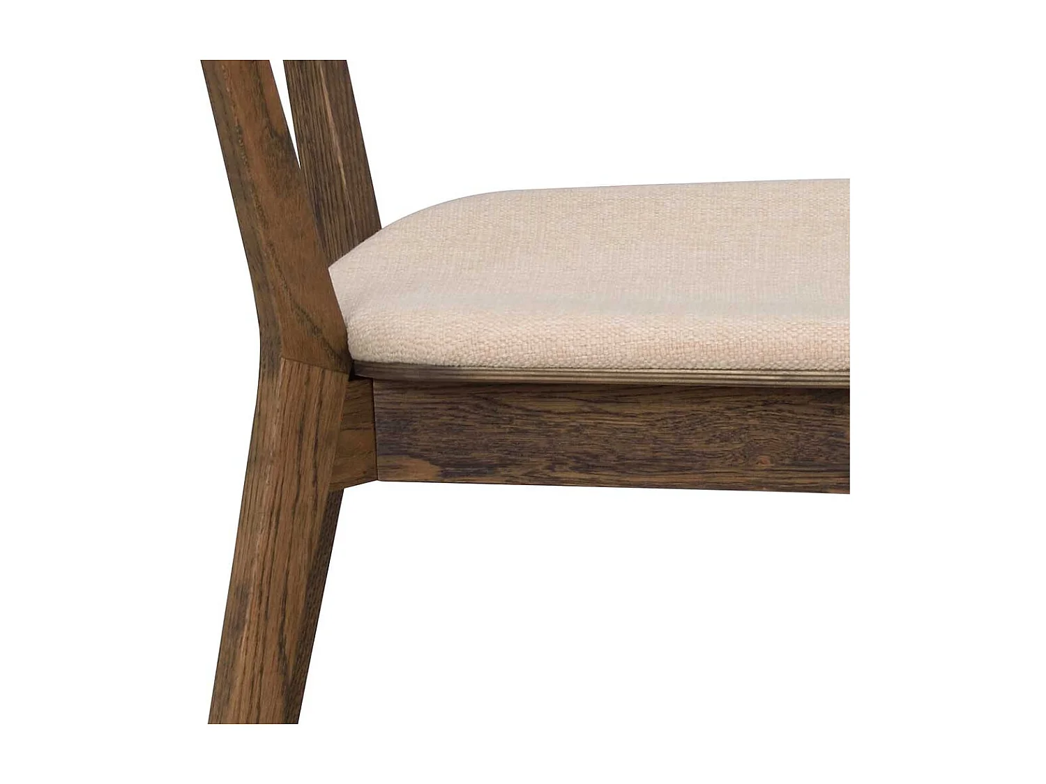 Retro Esstischstühle in Eiche dunkel und Beige 46 cm Sitzhöhe (2er Set)