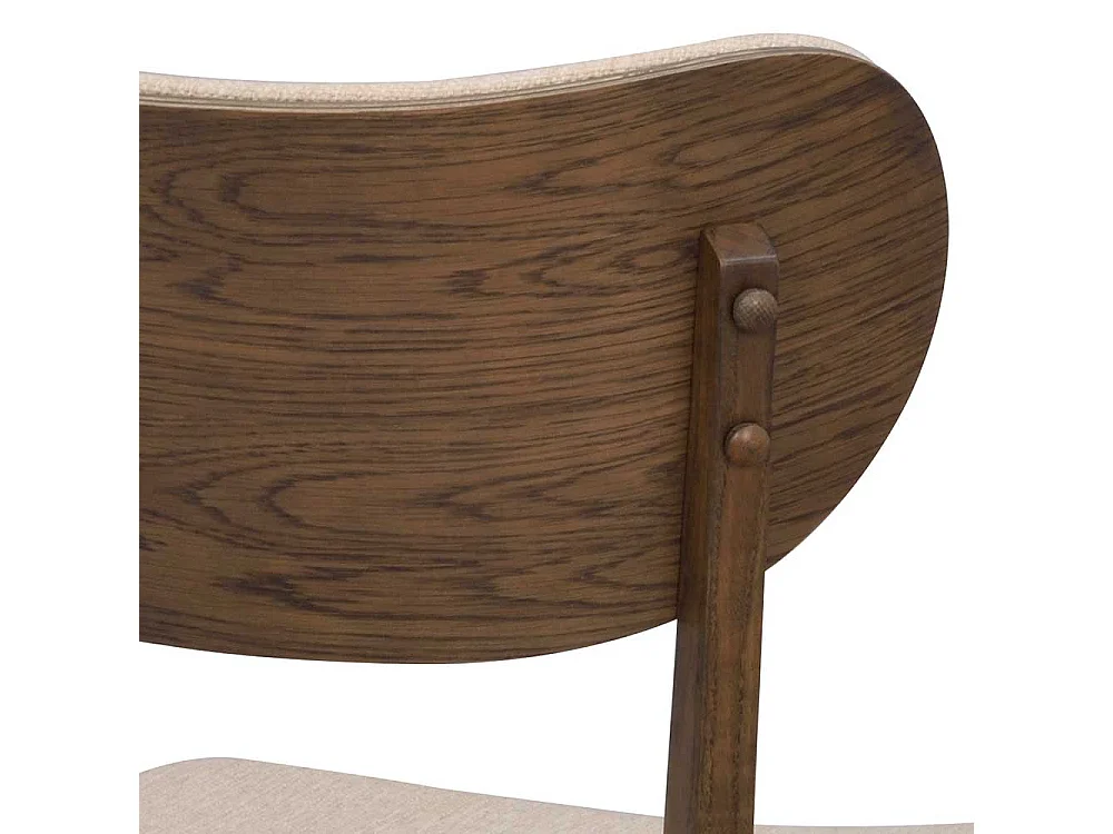 Retro Esstischstühle in Eiche dunkel und Beige 46 cm Sitzhöhe (2er Set)