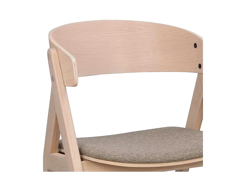 Esstisch Stühle in Eichefarben White Wash Webstoff Hellbraun (2er Set)