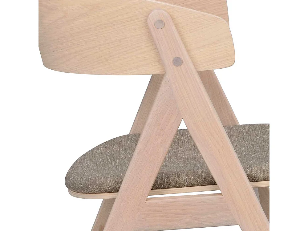 Esstisch Stühle in Eichefarben White Wash Webstoff Hellbraun (2er Set)