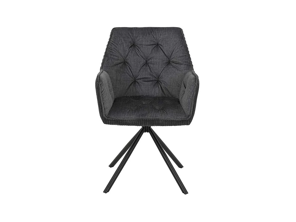 Esszimmerarmlehnstuhl in Anthrazit Gestell aus Metall (2er Set)