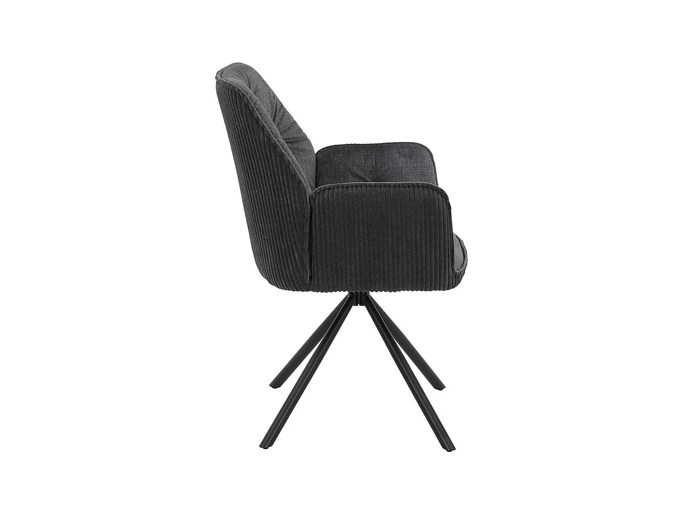 Esszimmerarmlehnstuhl in Anthrazit Gestell aus Metall (2er Set)