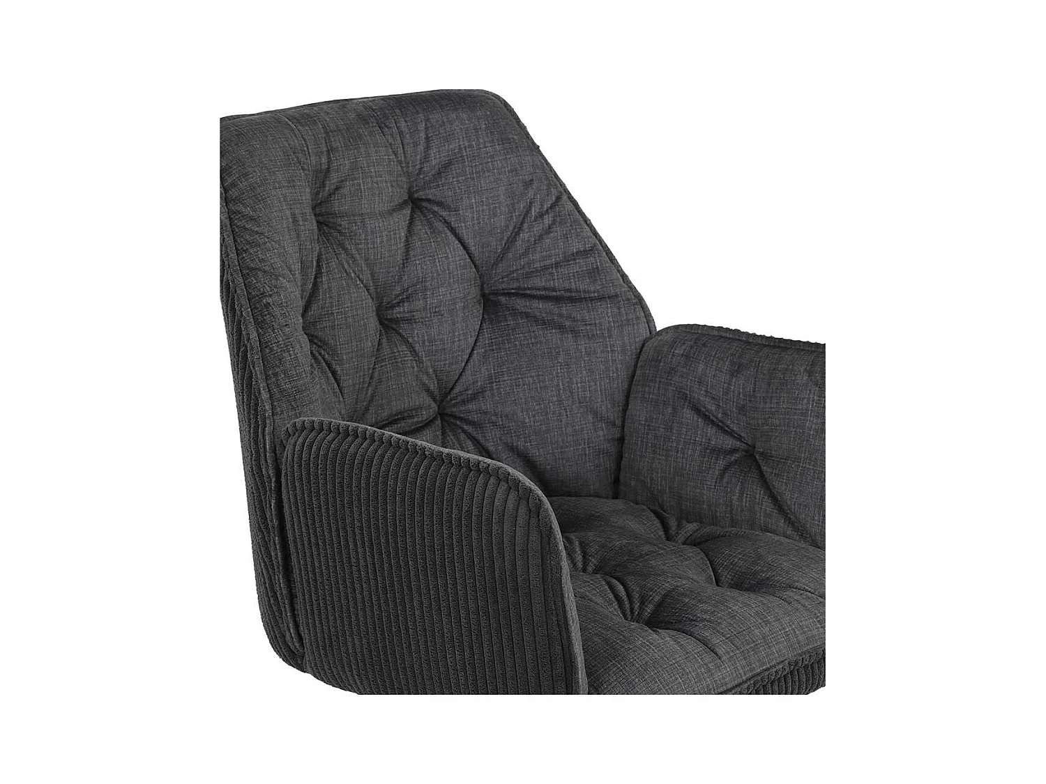 Esszimmerarmlehnstuhl in Anthrazit Gestell aus Metall (2er Set)