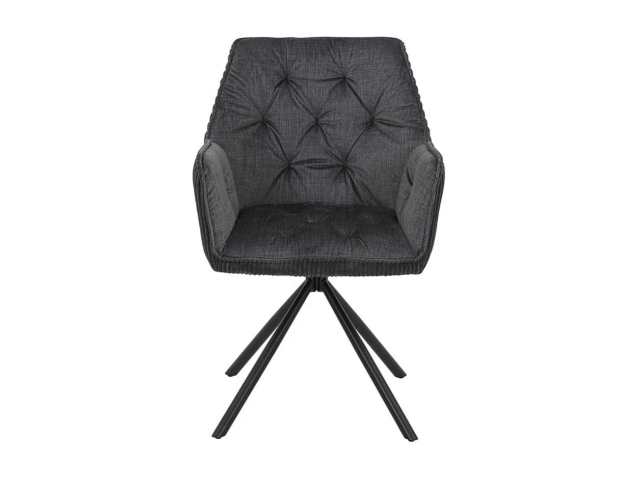 Esszimmerarmlehnstuhl in Anthrazit Gestell aus Metall (2er Set)