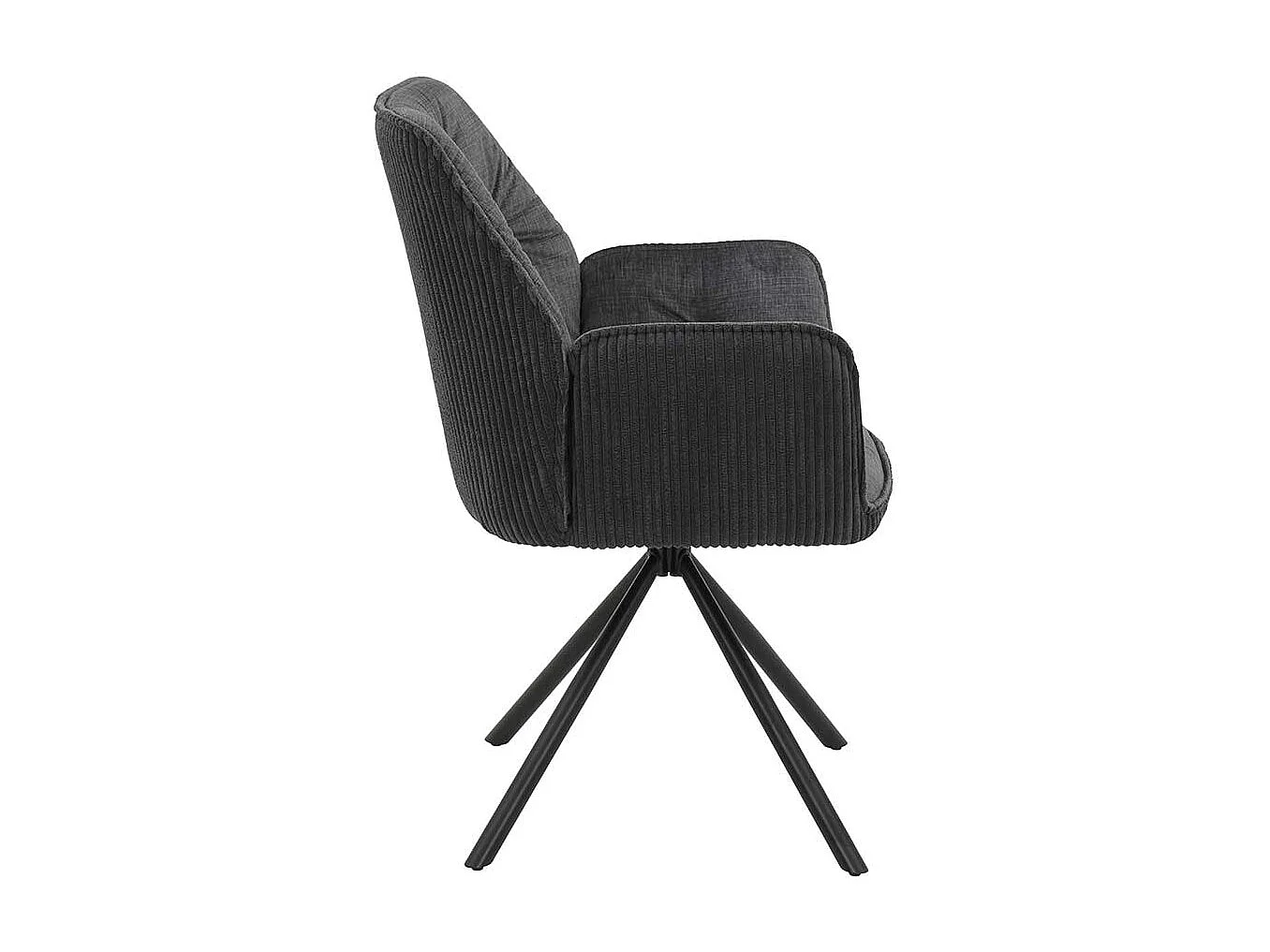 Esszimmerarmlehnstuhl in Anthrazit Gestell aus Metall (2er Set)