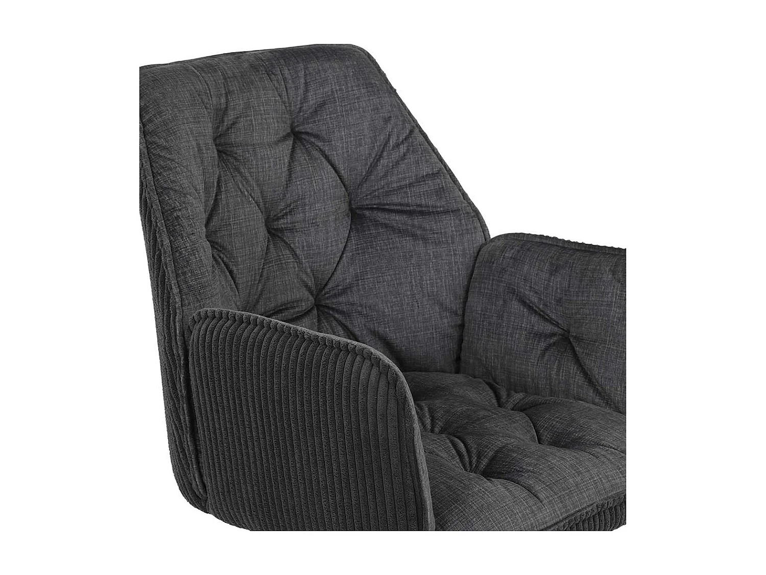 Esszimmerarmlehnstuhl in Anthrazit Gestell aus Metall (2er Set)