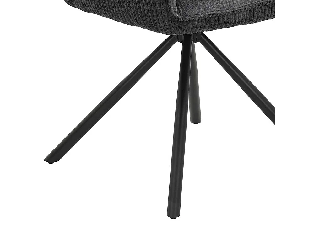 Esszimmerarmlehnstuhl in Anthrazit Gestell aus Metall (2er Set)