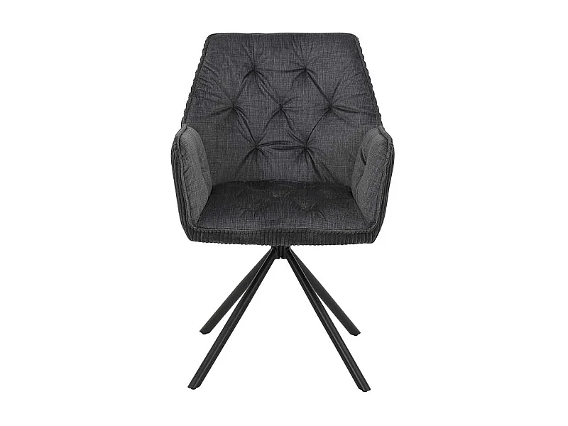 Esszimmerarmlehnstuhl in Anthrazit Gestell aus Metall (2er Set)