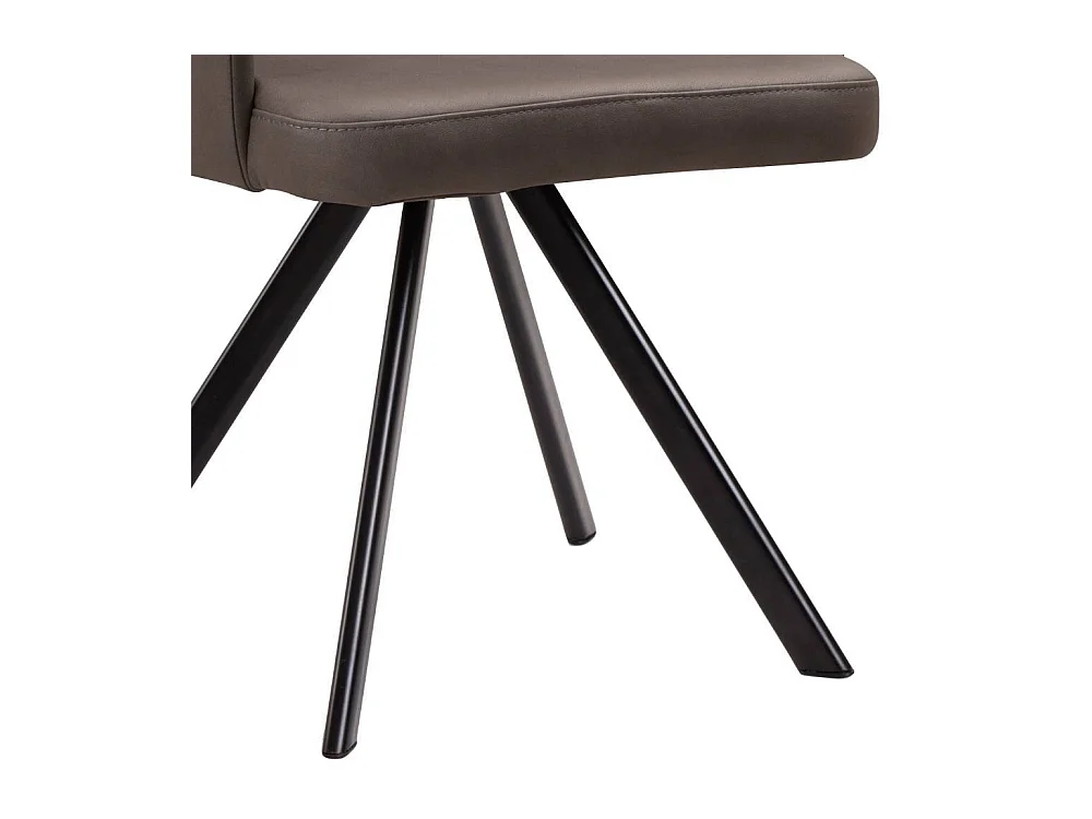 Armlehnstuhl Polsterstuhl Esszimmer in Dunkelbraun mit aufwendigen Steppungen