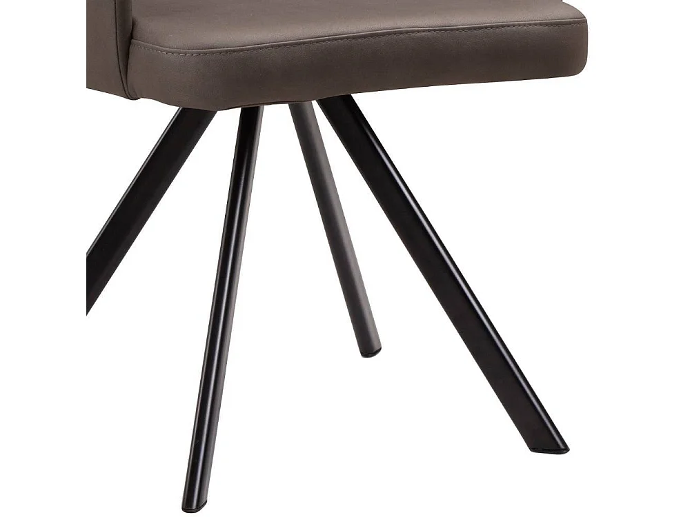 Armlehnstuhl Polsterstuhl Esszimmer in Dunkelbraun mit aufwendigen Steppungen