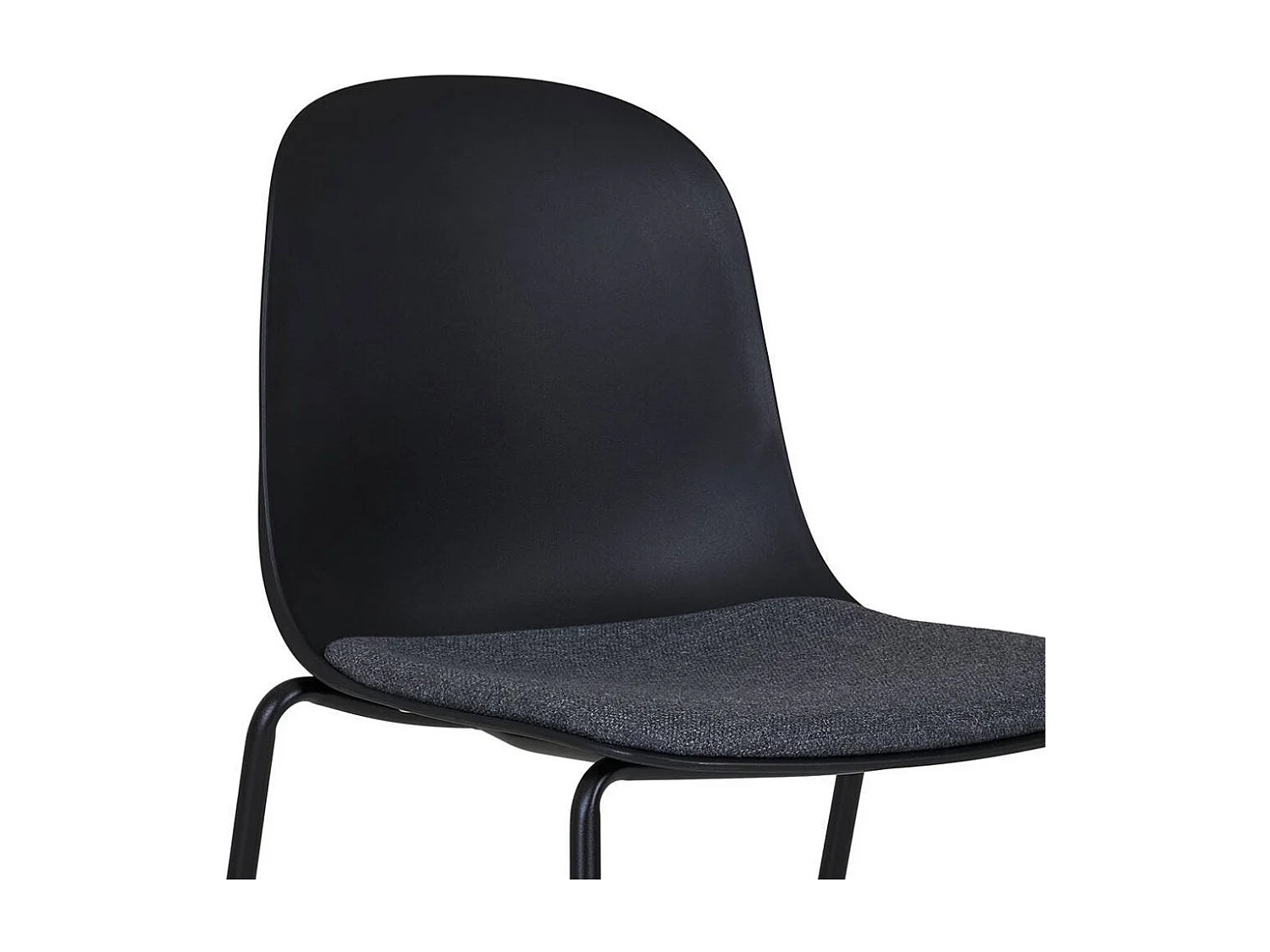 Esszimmerstuhl Stuhl Esszimmer in Schwarz aus Kunststoff & Metall (2er Set)