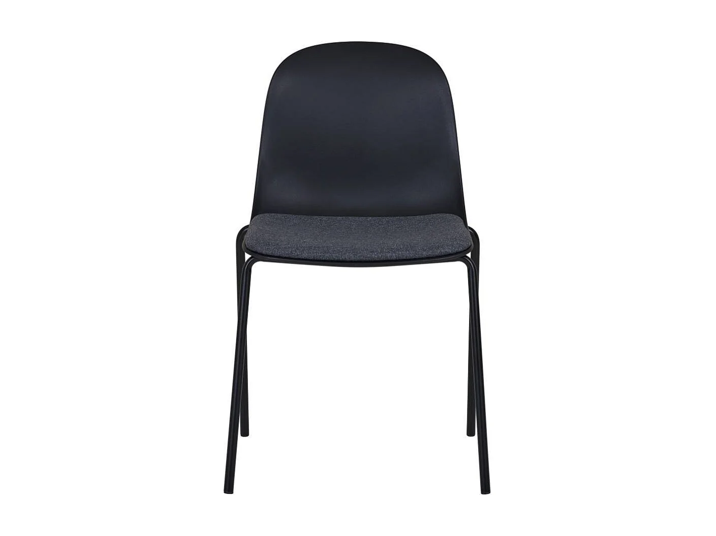 Esszimmerstuhl Stuhl Esszimmer in Schwarz aus Kunststoff & Metall (2er Set)