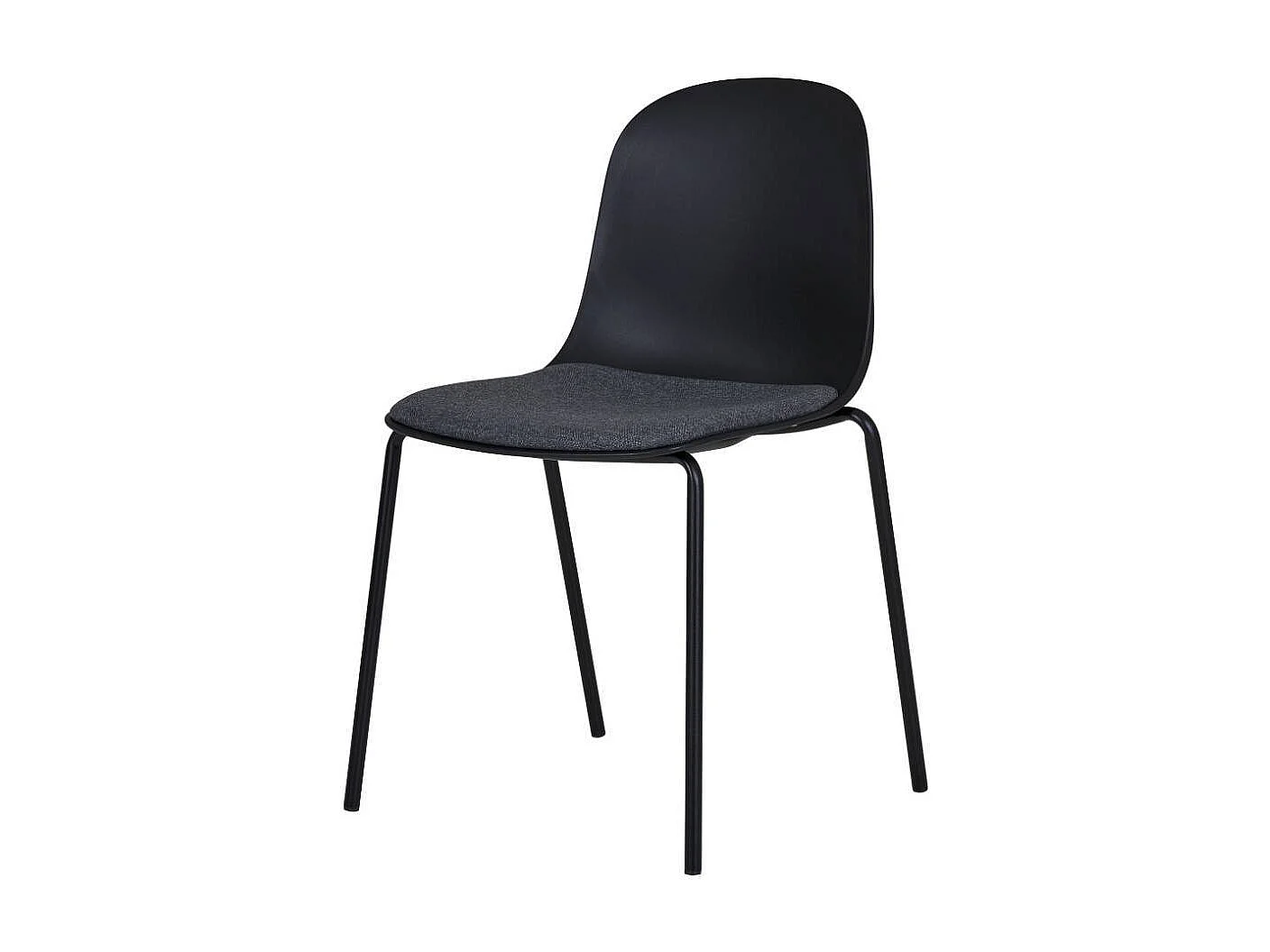 Esszimmerstuhl Stuhl Esszimmer in Schwarz aus Kunststoff & Metall (2er Set)